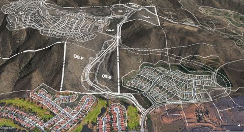 Proposed Safari Highlands Ranch Road through Hole 14 near Ferncreek Lane and the waterfall